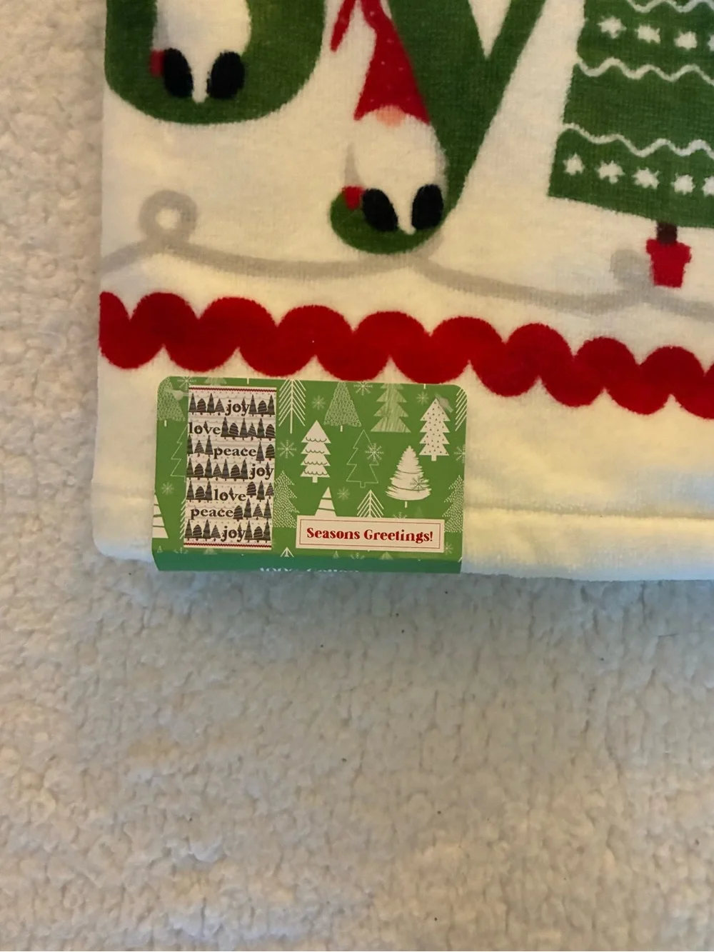 Holiday Joy Christmas Bath Towel- Green & Red
